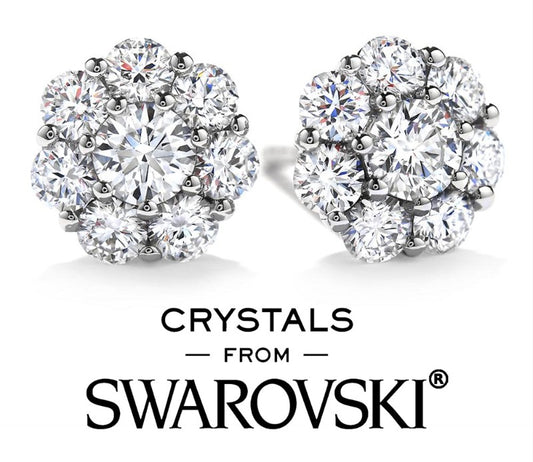 Swarovski® Crystals Floral Stud Earrings