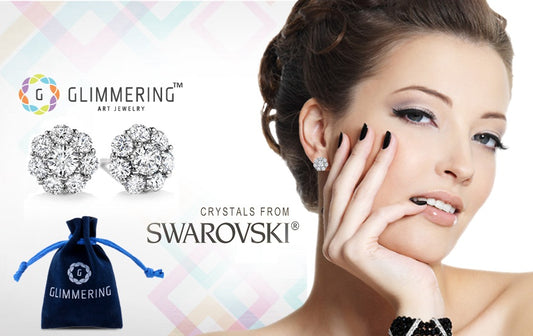 Swarovski® Crystals Floral Stud Earrings