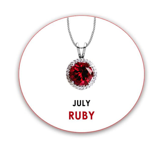 JULY BIRTHDAY Cubic Zirconia +Swarovski® Pendant Necklace