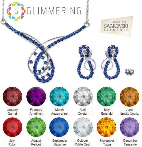 Formal Swarovski Crystal Statement Necklace Drop Earring Set