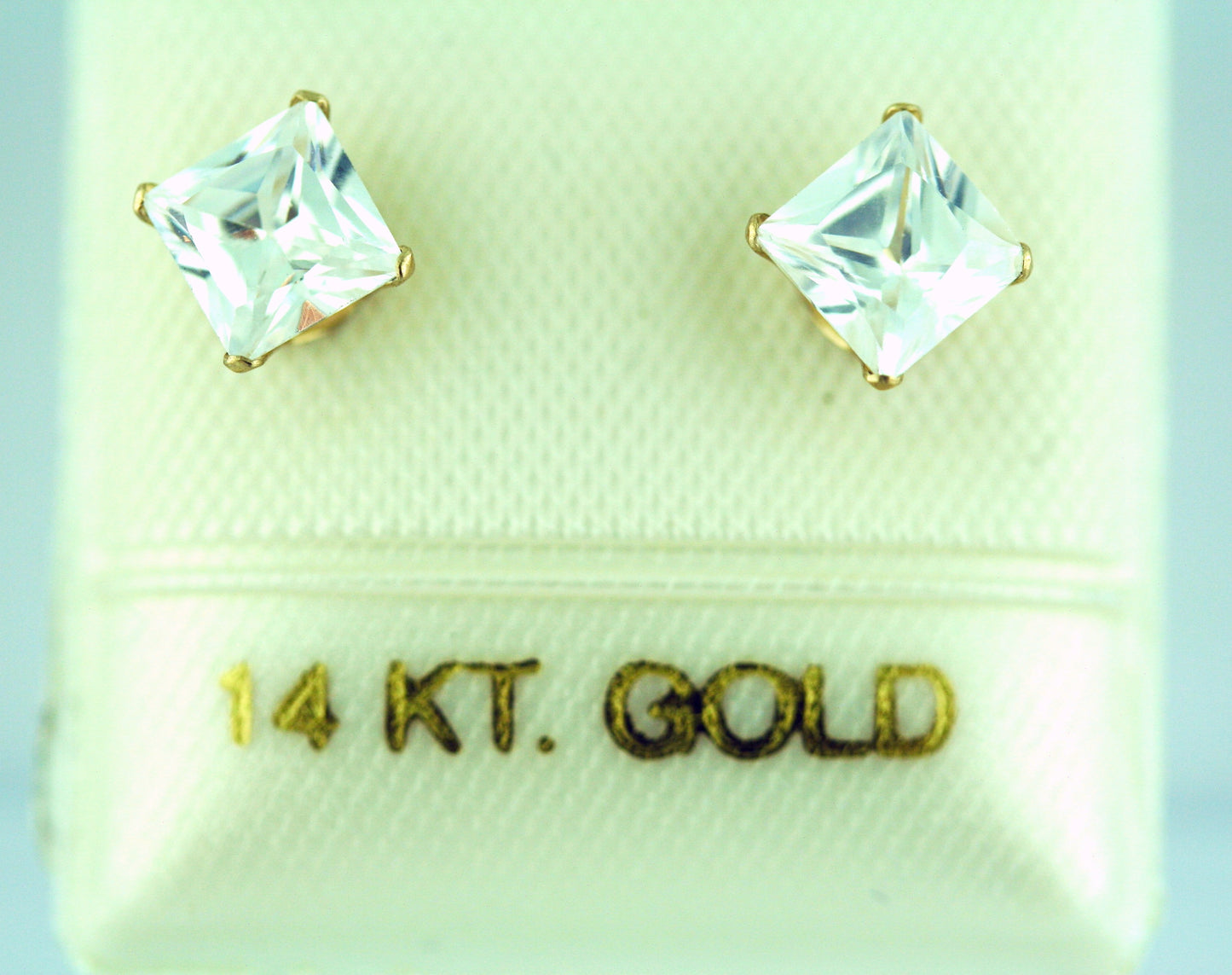 Handcrafted 14K Solid Gold Cubic Zirconia Earrings with Pearl Locks