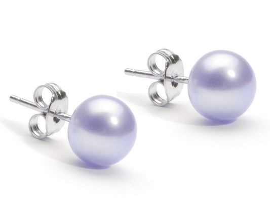 Luxurious Swarovski Pearl Earrings - Royal Lavender