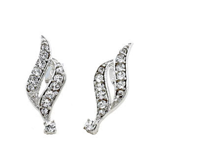 Swarovski Crystals Spiral Dangle Earrings Clear