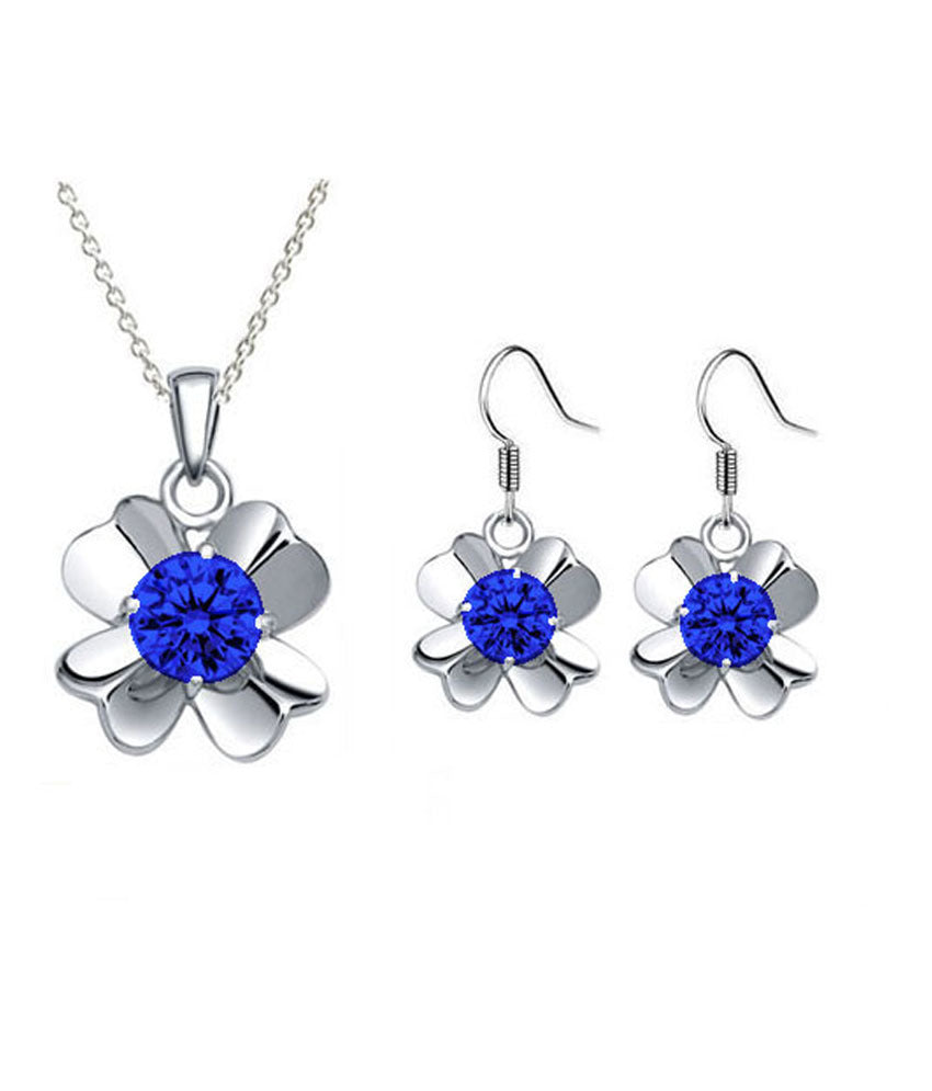 Clover-Shaped Swarovski® Birthstone Crystal Pendant and Stud Earrings Set